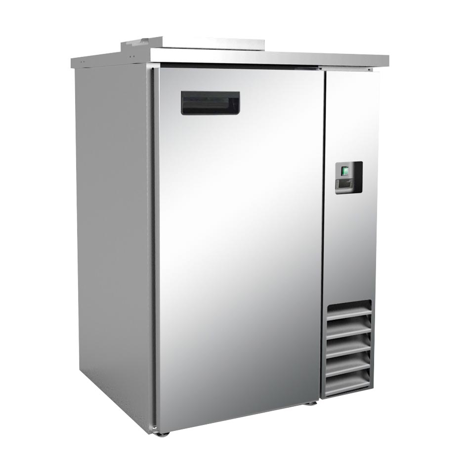CELLULE A DECHETS REFRIGEREE, INT. ET EXT. INOX, GAZ R600A, +4/+10°C, ISOLATION 45 MM, 1 PORTE,
