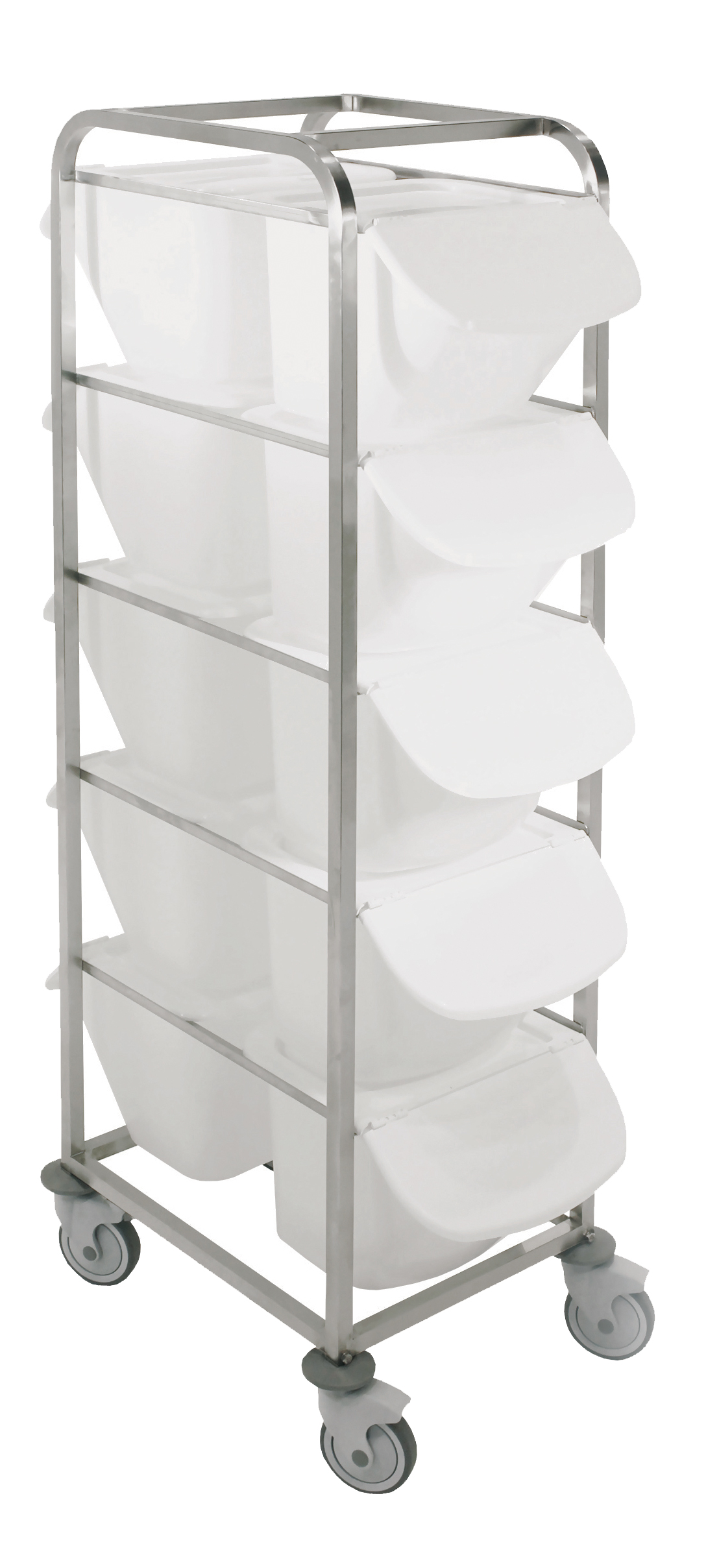 ECHELLE POUR BACS A INGREDIENTS 15L, INOX 304, SUR ROULETTES D.125MM, POUR 10 BACS 15L, 2 X 5 NIVEAUX