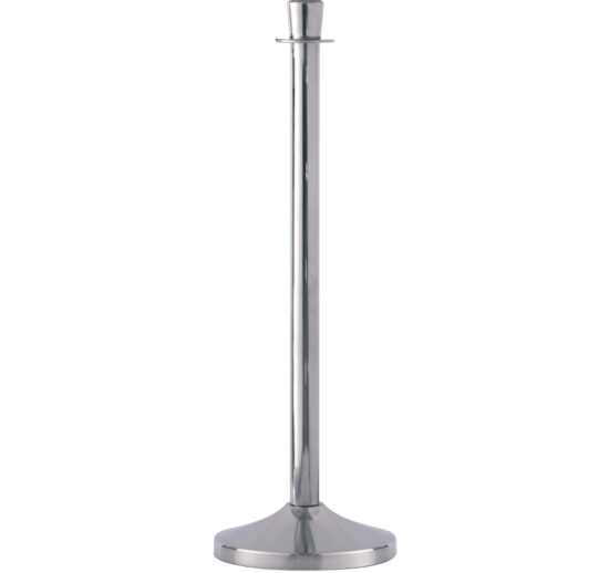 POTEAU FILE D'ATTENTE INOX, POUR ACCROCHAGE CORDON AVEC 2 MOUSQUETONS
