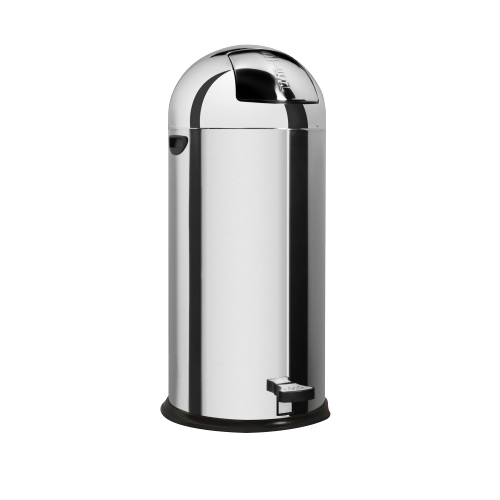 POUBELLE OBUS INOX AVEC PEDALE PANIER INTERIEUR EN ACIER GALVANISÉ