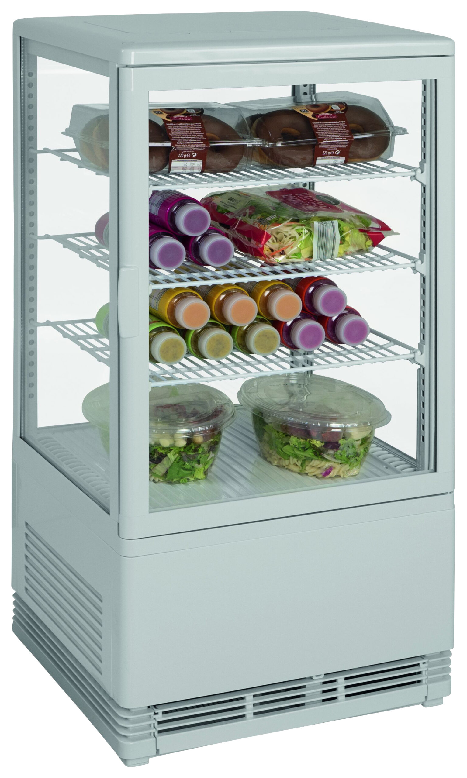 VITRINE REFRIGEREE BLANCHE 68 LITRES 0/+12°C 3 GRILLES, AVEC ECLAIRAGE