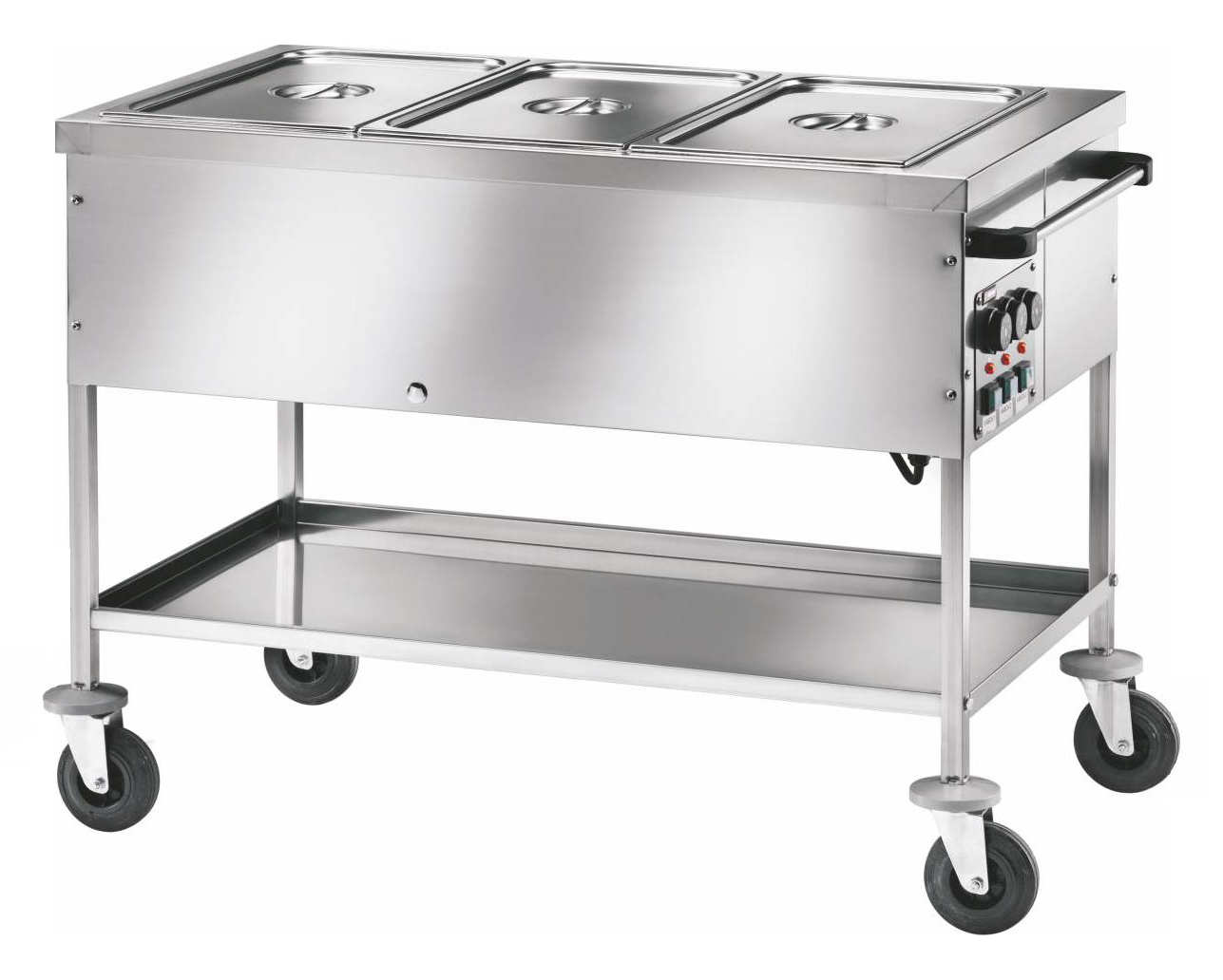 CHARIOT BAIN-MARIE 3 CUVES GN1/1-150 TEMPERATURE DIFFERENCIEE