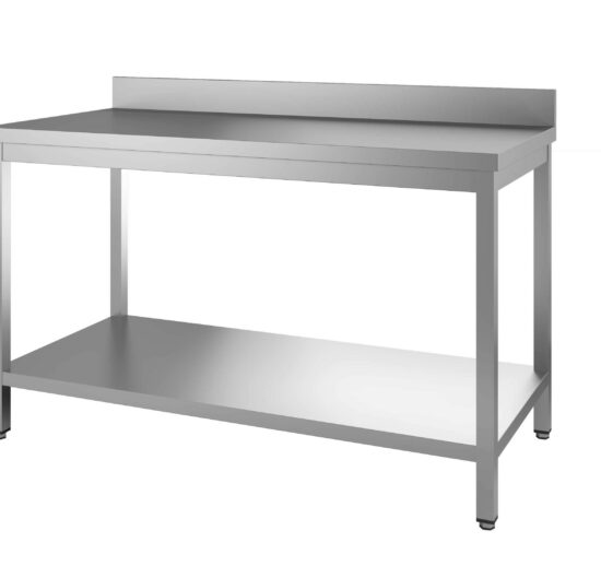 TABLE INOX DEMONTABLE CENTRALE, PIEDS CARRES