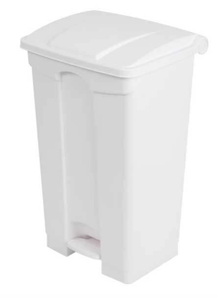 POUBELLE BLANCHE POLYPROPYLENE 50L COUVERCLE BLANC