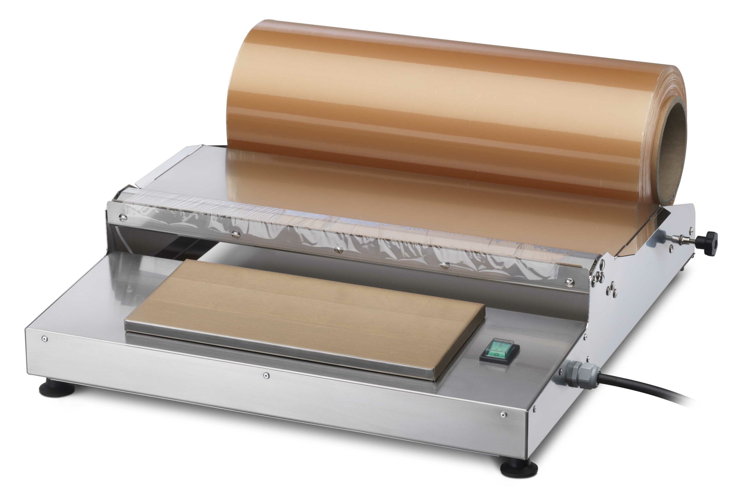 DEROULEUR DE FILM LAIZE 500 MM, AVEC PLAQUE CHAUFFANTE TEFLONNEE 334X147 MM