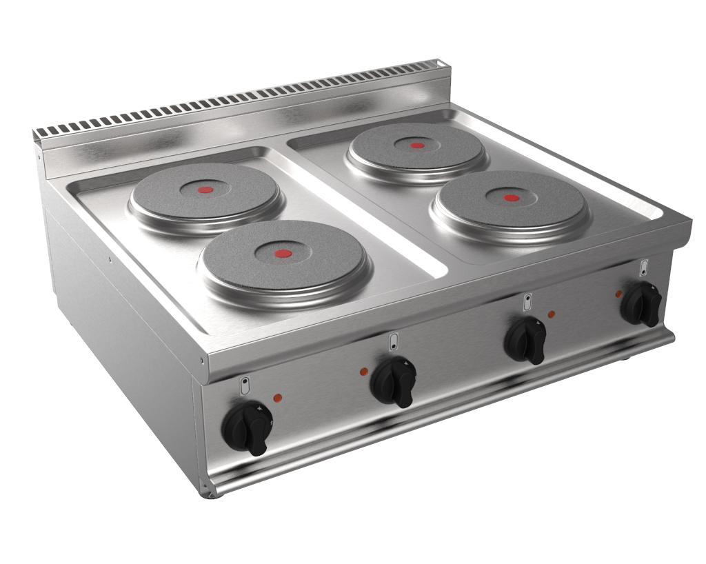 FOURNEAU ELECTRIQUE 4 PLAQUES RONDES D220 A POSER 4X2.6 KW