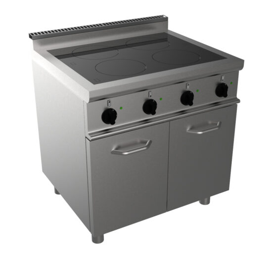 FOURNEAU ELECTRIQUE A INDUCTION SUR MEUBLE PLACARD FERME, 4 PLAQUES 4X3.5 KW