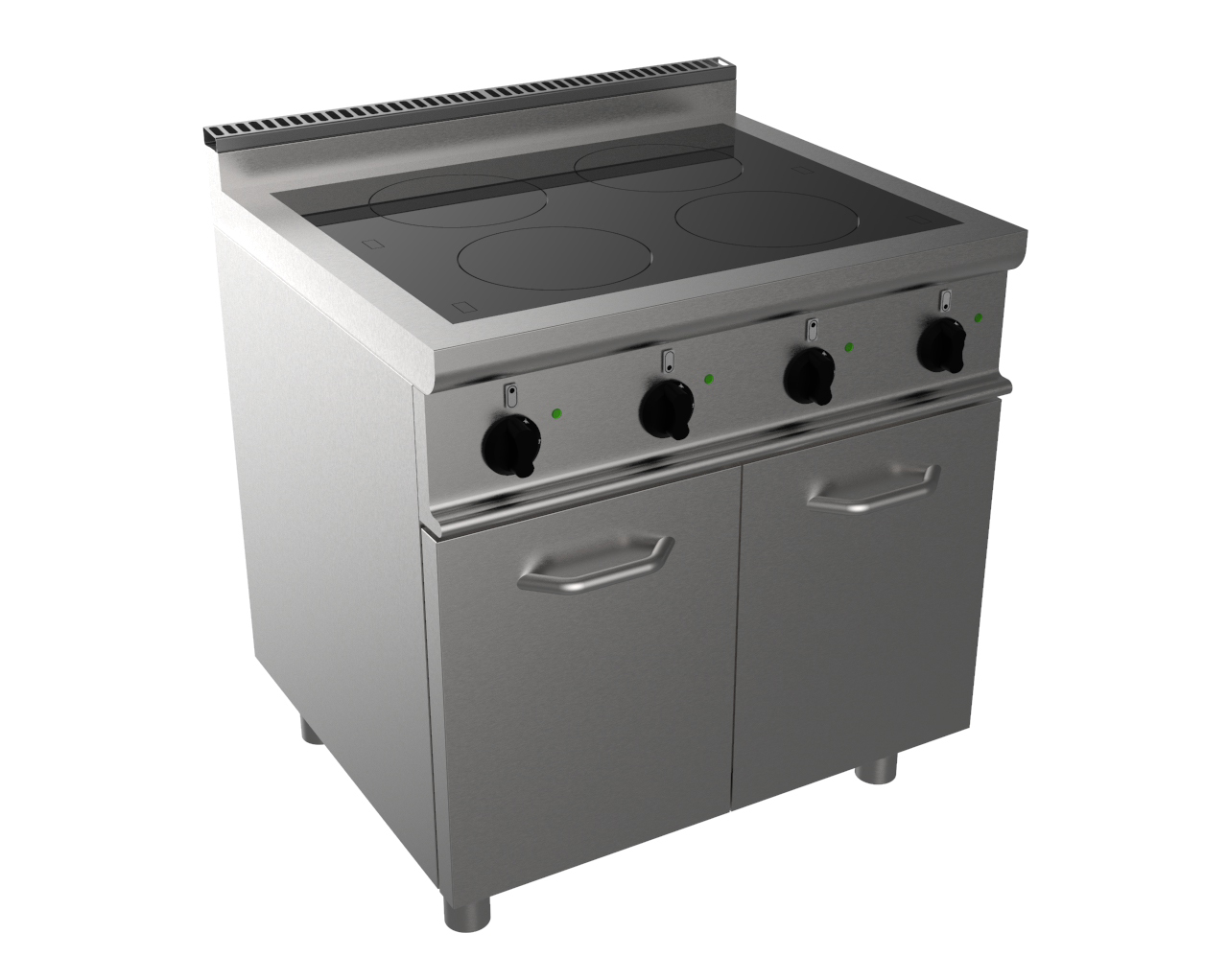FOURNEAU ELECTRIQUE A INDUCTION SUR MEUBLE PLACARD FERME, 4 PLAQUES 4X3.5 KW
