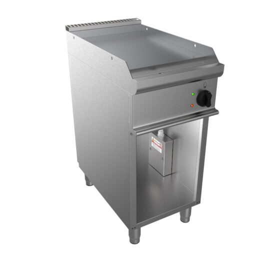 FRY-TOP ELECTRIQUE INOX 304 SUR MEUBLE OUVERT, PLAQUE LISSE INOX 304