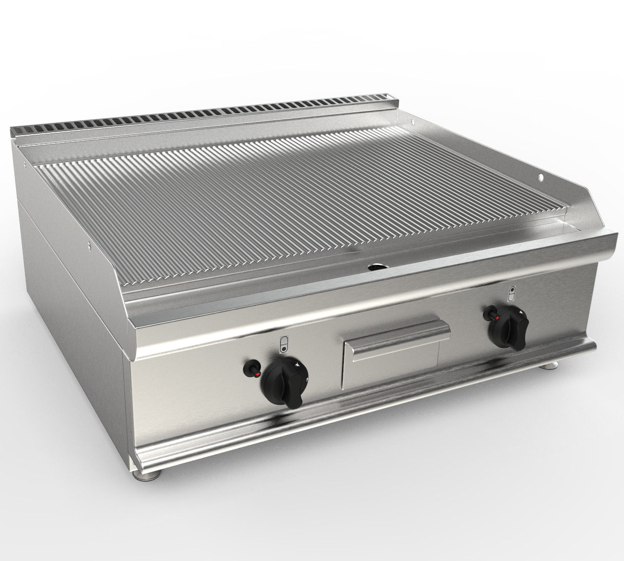 FRY-TOP GAZ NERVUREE A POSER ZONE DE CUISSON 800X530 MM