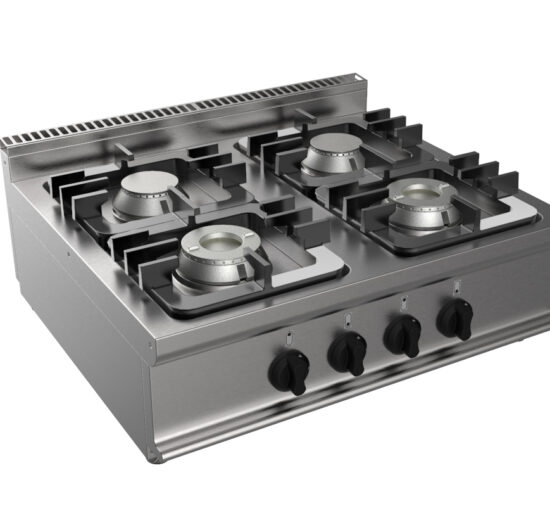 FOURNEAU GAZ 4 BRULEURS INOX 304 A POSER 2X4.5+2X7.5 KW