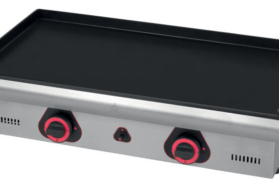 PLANCHA À SNACKER GAZ PLAQUE EN ACIER ALIMENTAIRE LISSE ÉP. 6 MM REVÊTEMENT PLAQUE BLEUIE