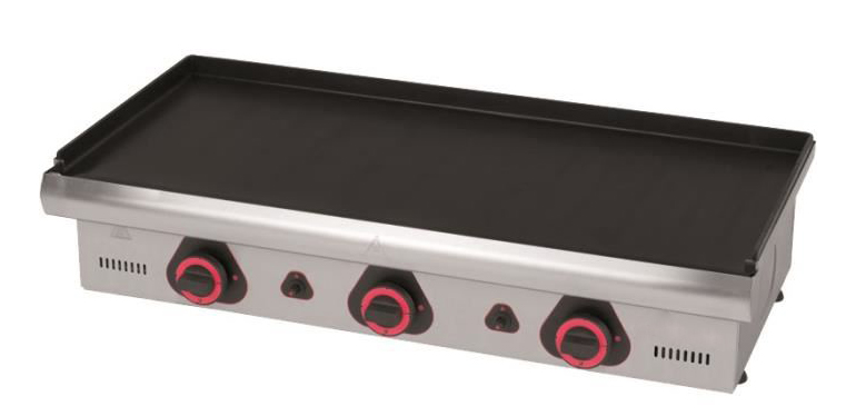 PLANCHA À SNACKER GAZ PLAQUE EN ACIER ALIMENTAIRE LISSE ÉP. 6 MM REVÊTEMENT PLAQUE BLEUIE