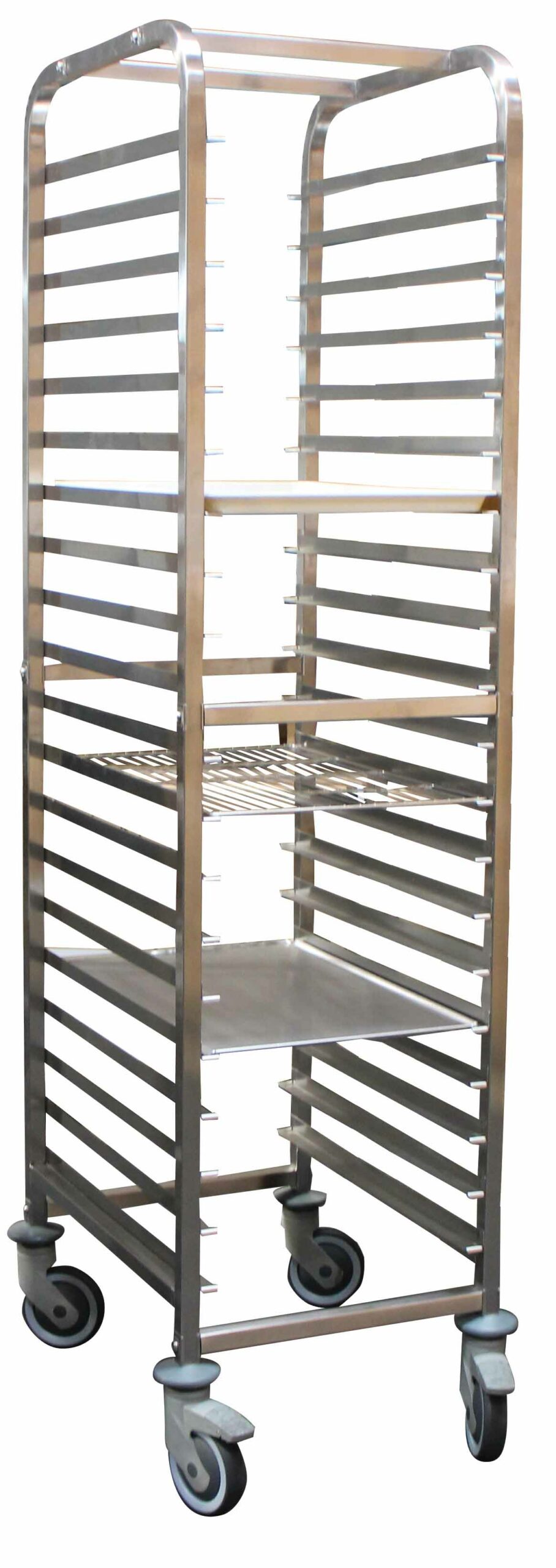 ECHELLE DEMONTABLE INOX 600X400, 20 NIVEAUX AVEC BUTEES, ENTREE 400 MM, CHAPE POLY DONT 2AF