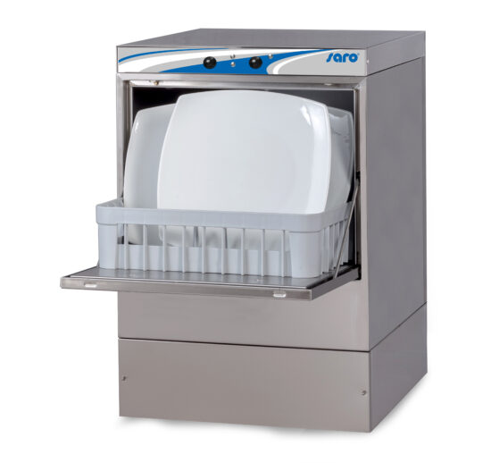 LAVE-VAISSELLE COMMANDES ELECTROMECANIQUES PANIER 400X400, AVEC POMPE DE VIDANGE ET DETERGENT