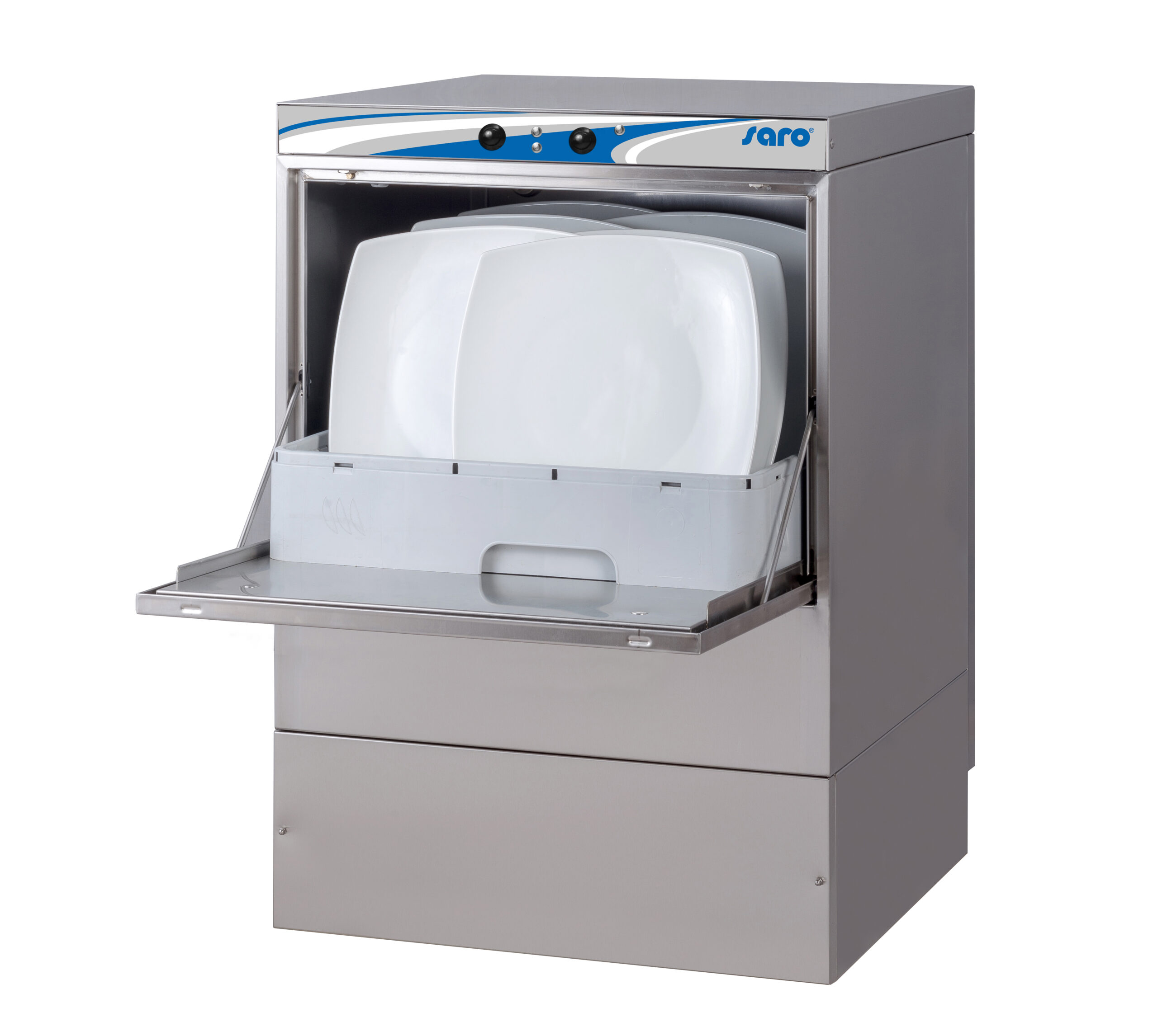 LAVE-VAISSELLE COMMANDES ELECTROMECANIQUES PANIER 500X500, AVEC POMPE DE VIDANGE ET DETERGENT