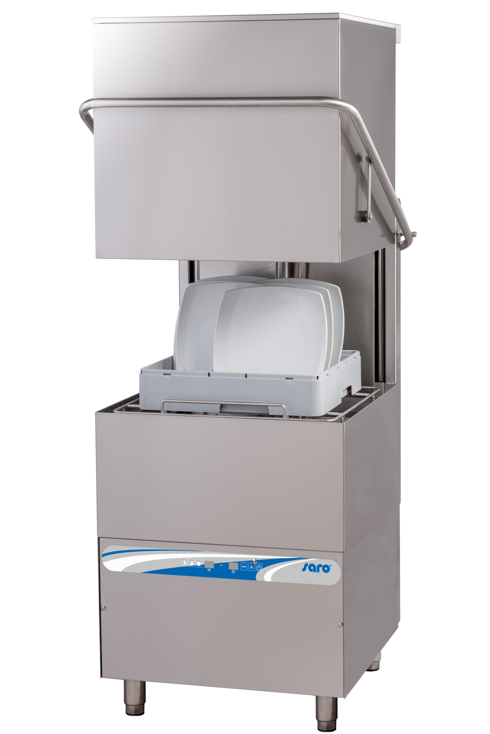 LAVE-VAISSELLE A CAPOT COMMANDES ELECTROMECANIQUES PANIER 500X500 MM, SANS POMPE DE VIDANGE, AVEC