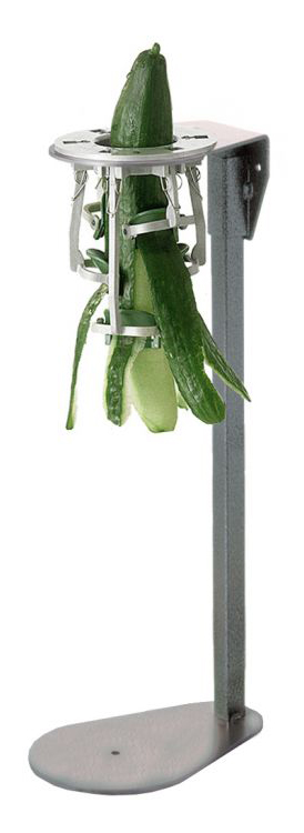 EPLUCHEUR A CONCOMBRES SUR PIED INOX D. D'INTRODUCTION: 60 MM