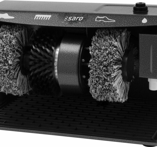 LUSTREUR A CHAUSSURES 2 BROSSES + DECROTTEUR DISTRIBUTEUR DE CREME