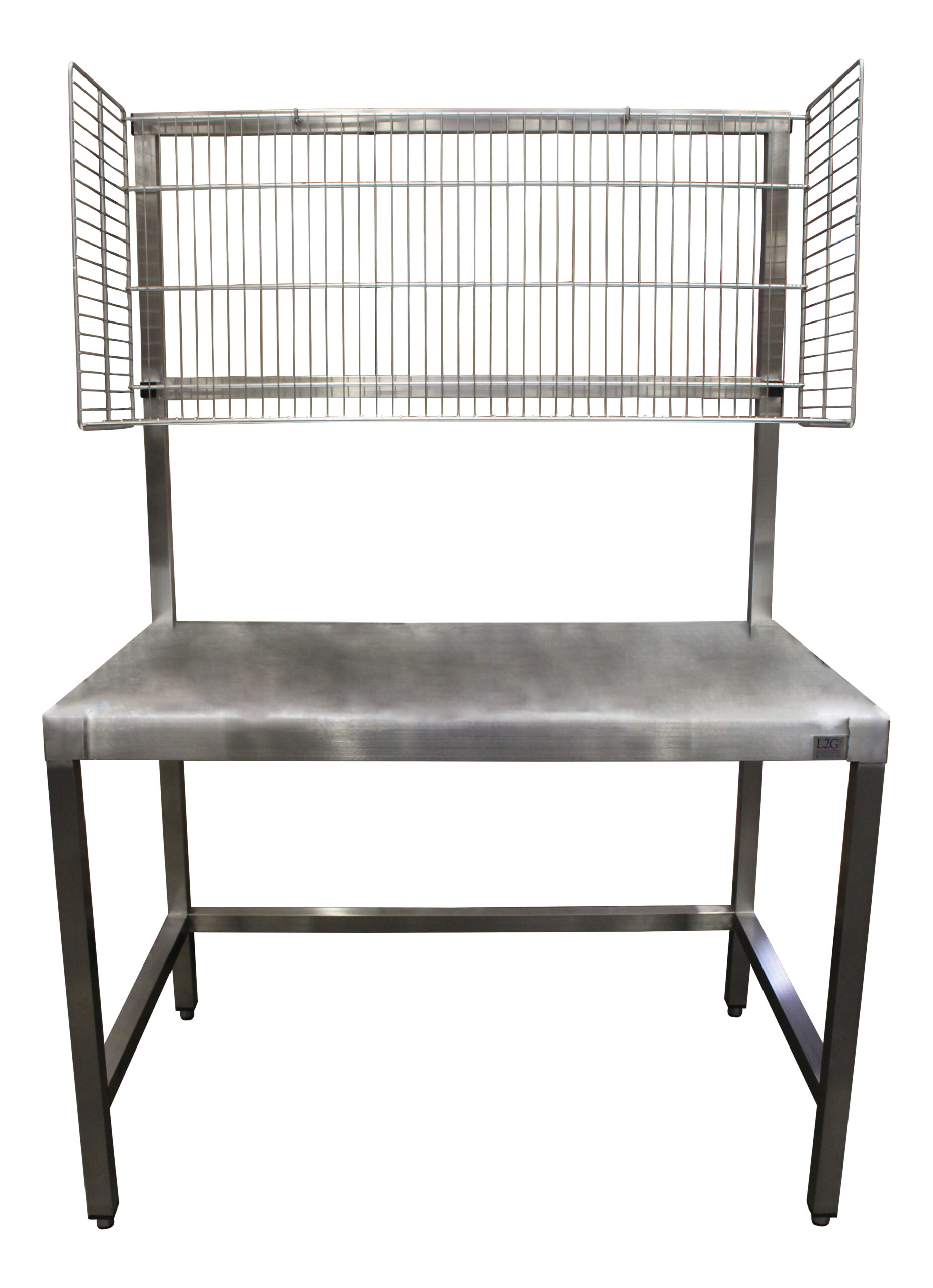 TABLE DE MISE SOUS BARQUETTES, DESSUS INOX