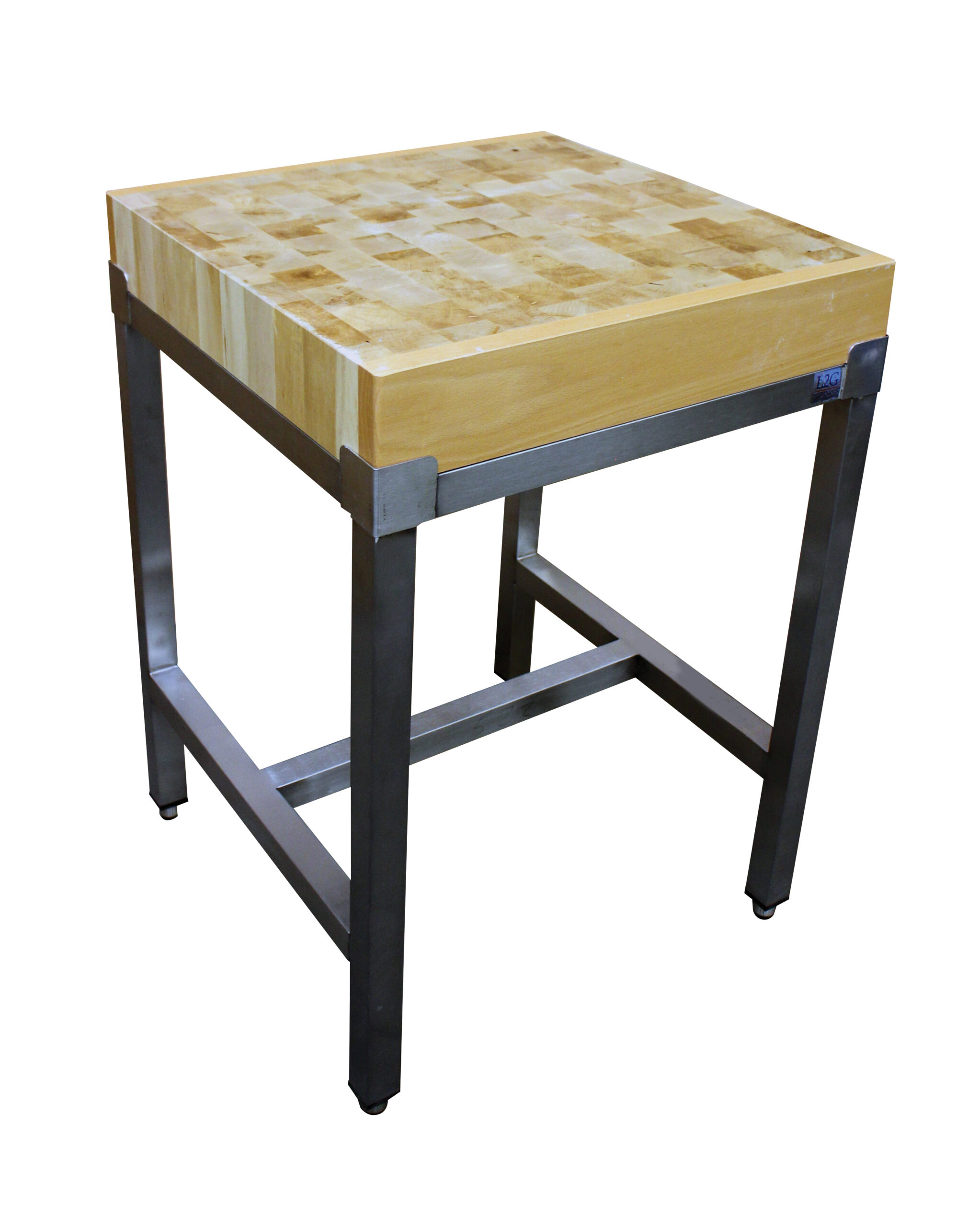 BILLOT BOIS 600X600X150 SUR PIETEMENT INOX 304