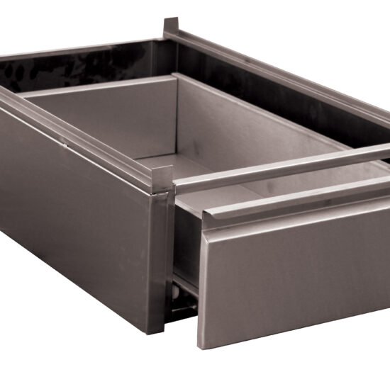 BLOC INOX 1 TIROIR MONOBLOC GN1/1 POUR TABLES INOX SOUDEES