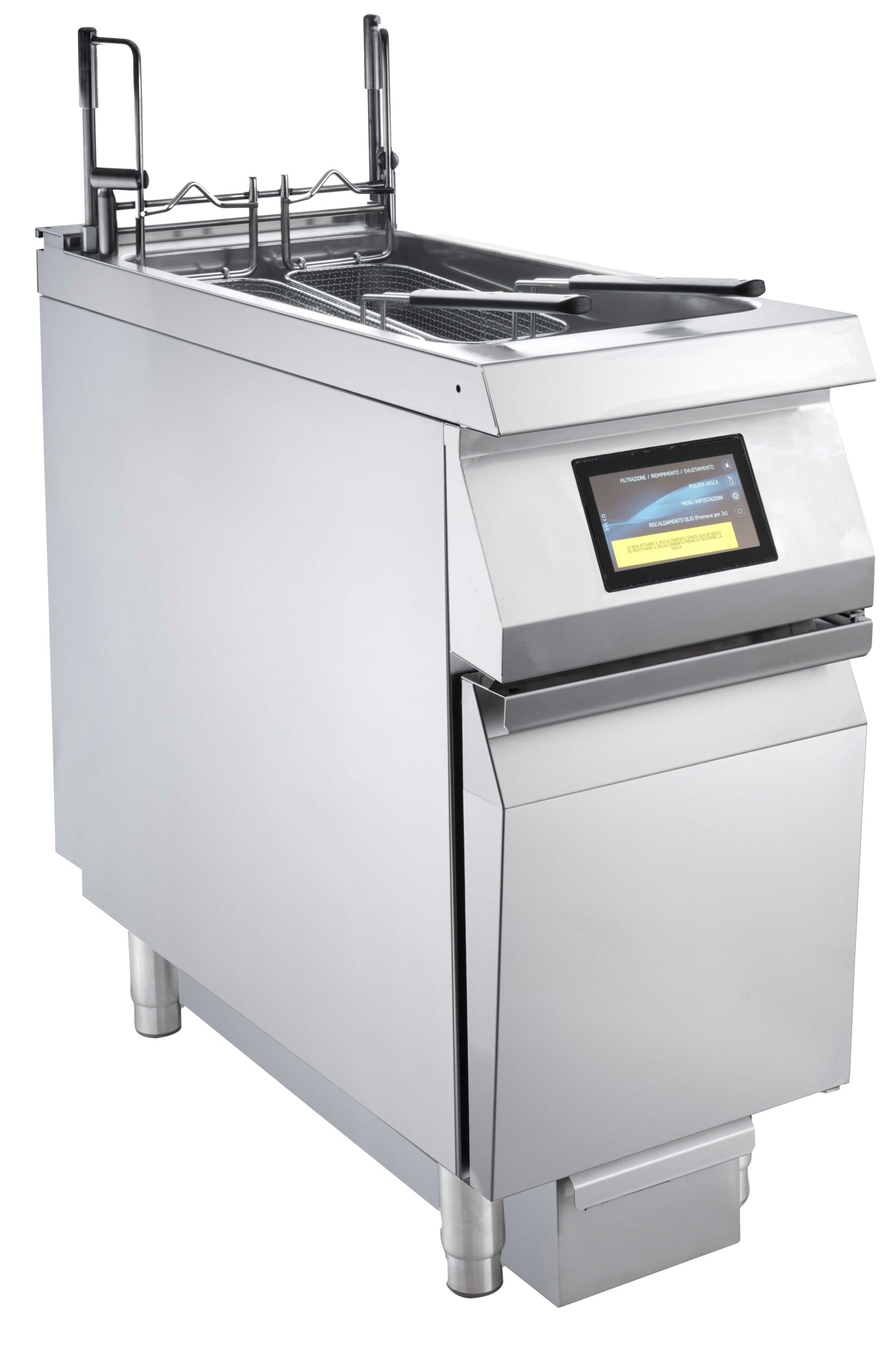 FRITEUSE ELECTRIQUE HAUTE PERFORMANCE 2 PANIERS A RELEVAGE AUTOMATIQUE, CUVE DE 22 L, PROF. 900 MM