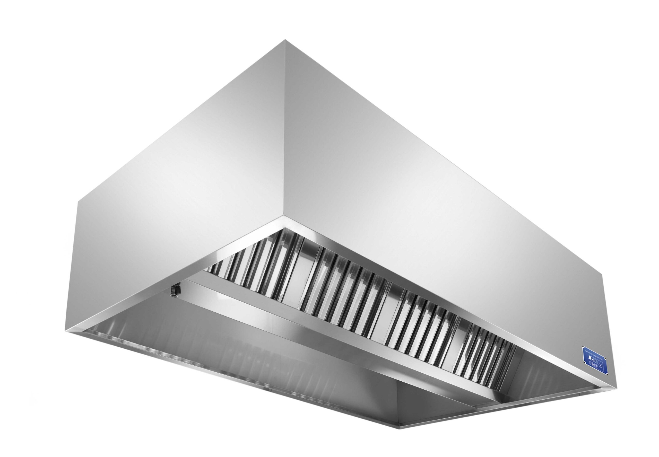 HOTTE MURALE RECTANGLE, 2 FILTRES, 1000M3/H AVEC ECLAIRAGE 18W GAINE 240X220MM AU DESSUS AU CENTRE