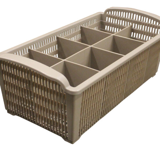 GODET A COUVERTS RECTANGULAIRE 8 COMPARTIMENTS POLYPROPYLENE BEIGE
