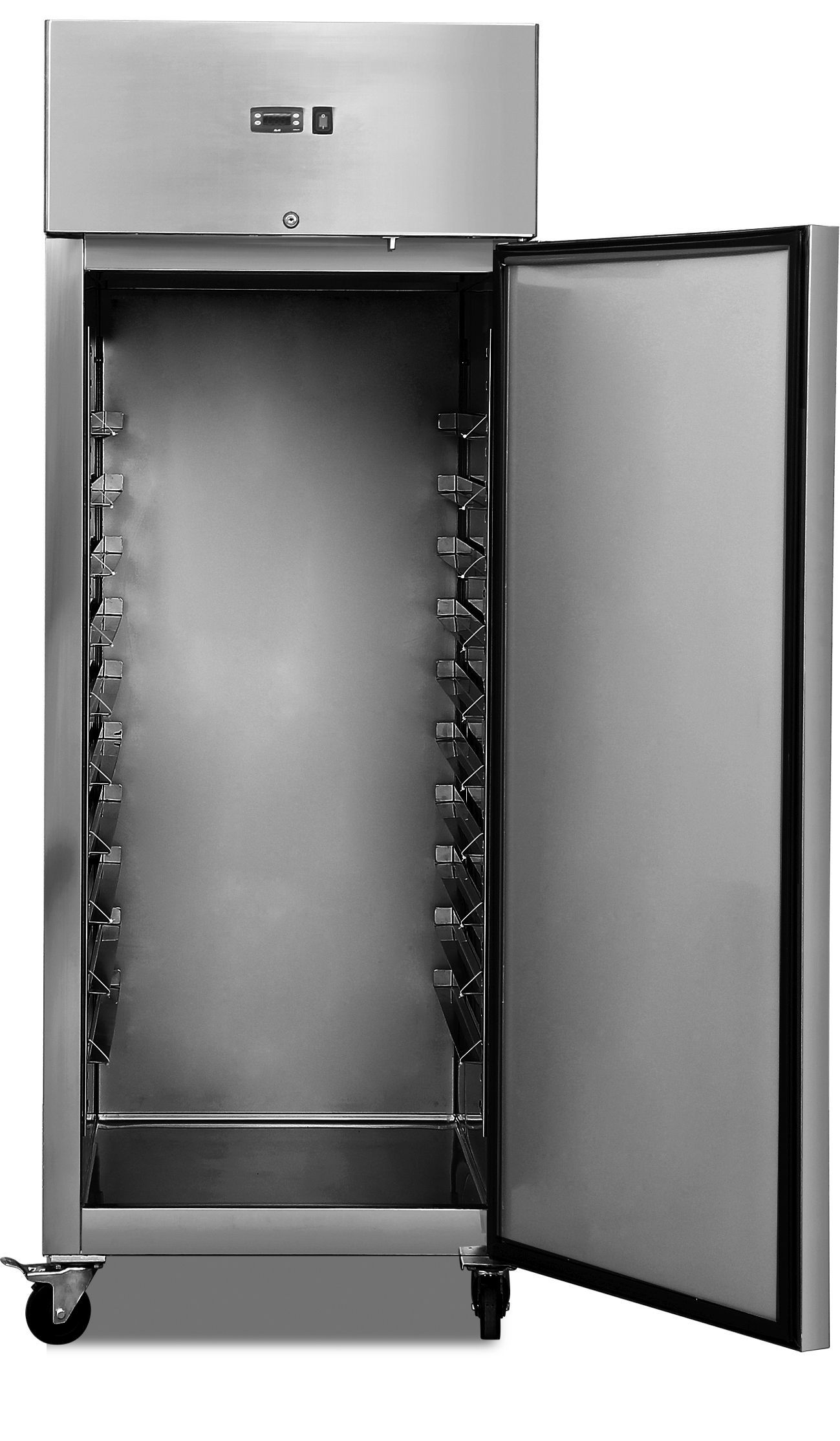 ARMOIRE PATISSIERE INOX 1 PORTE -2/+10°C FROID VENTILE, ROULETTES D.100 MM