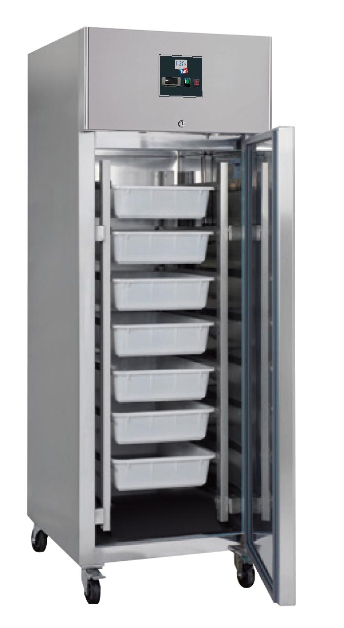 ARMOIRE REFRIGEREE INOX, -5/+5°C, FROID STATIQUE, 7 BACS 600X400X90MM + 7 GRILLES