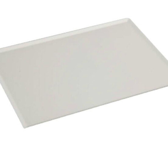 PLAT DE PRESENTATION PATISSERIE BLANC SMOKE PLEXI