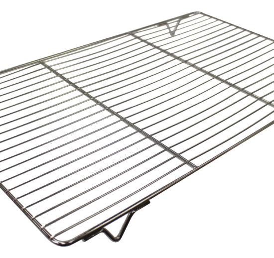 GRILLE INOX 304L SUR 4 PIEDS POUR BACS REF 1546 20 FILS D.2 MM, 2 TRAVERSES D.5 MM