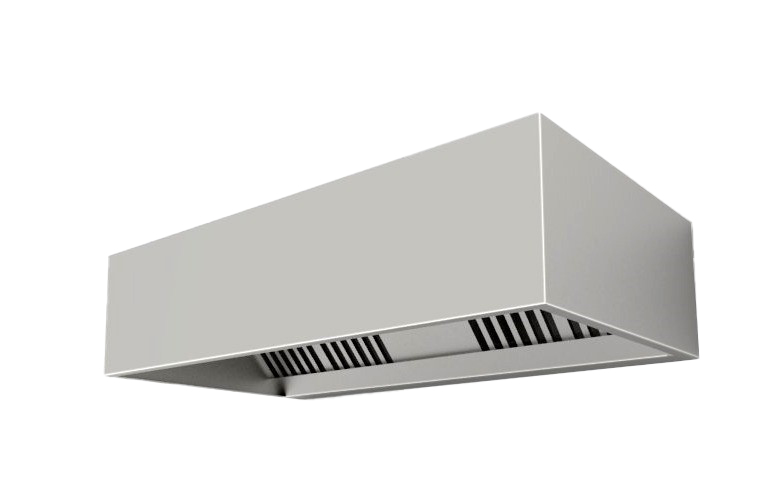 HOTTE MURALE RECTANGULAIRE,2 FILTRES,1300M3/H AVEC ECLAIRAGE LED GAINE 232X208MM AU DESSUS AU CENTRE