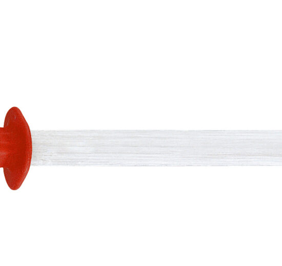 FUSIL DE BOUCHER MECHE OVALE MANCHE PLASTIQUE ROUGE L-300 MM
