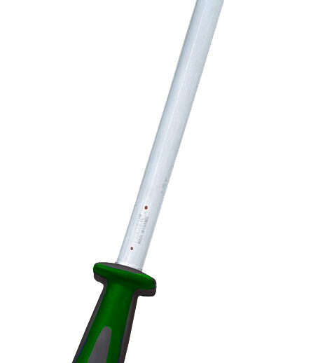 FUSIL BOUCHER MECHE OVALE, MANCHE VERT BI-MATIERE MECHE TAILLAGE FIN RECOUVERTE DE CHROME DUR