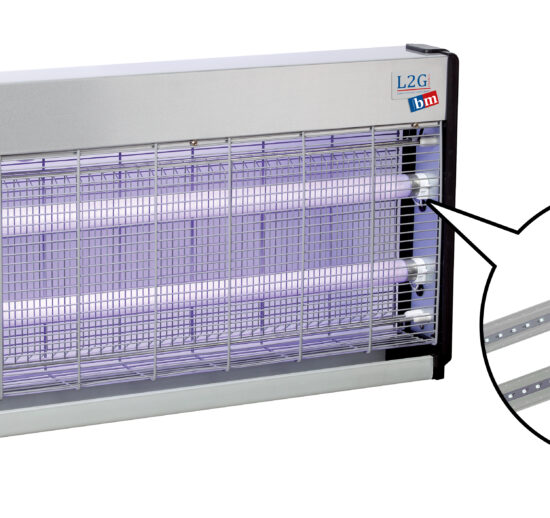 EXTERMINATEUR D'INSECTES AVEC 2 TUBES LED 2X7 W COUVERTURE: 100 M², CARTER ALUMINIUM