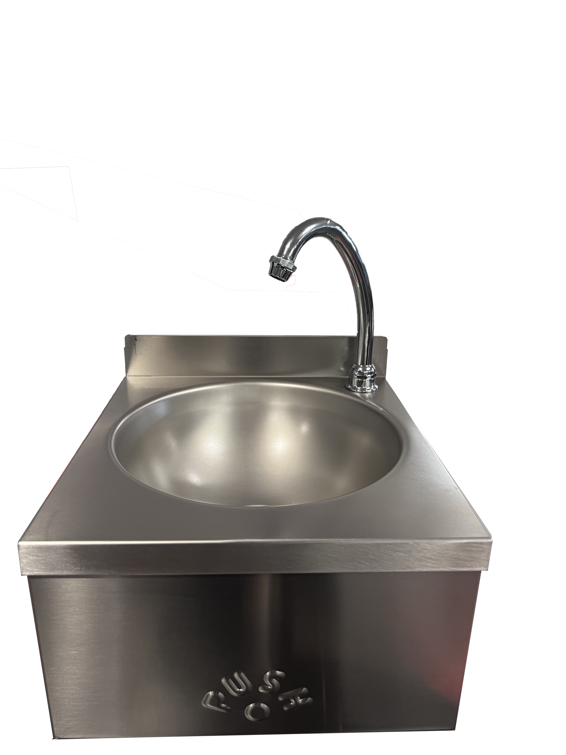 LAVE-MAINS CUVE RONDE D.255MM INOX 304, DOSSERET H50 MM, AVEC CDC, MITIGEUR EC/EF,