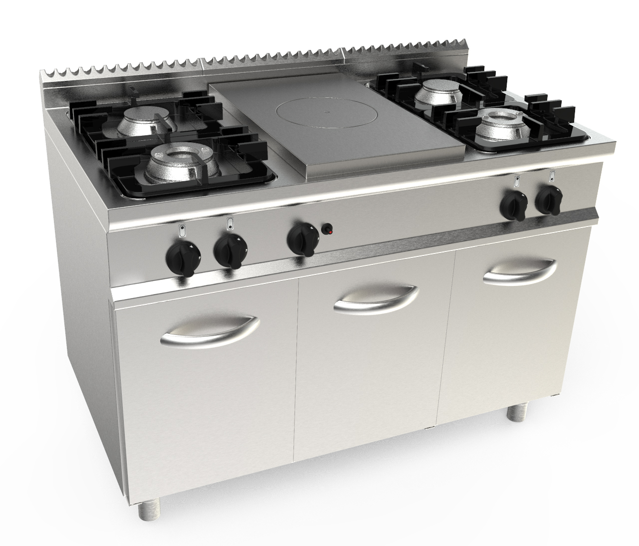 PLAQUE COUP DE FEU 4.5KW + FEUX GAZ: 2X4.5+2X7.5KW SUR PIETEMENT NEUTRE FERME