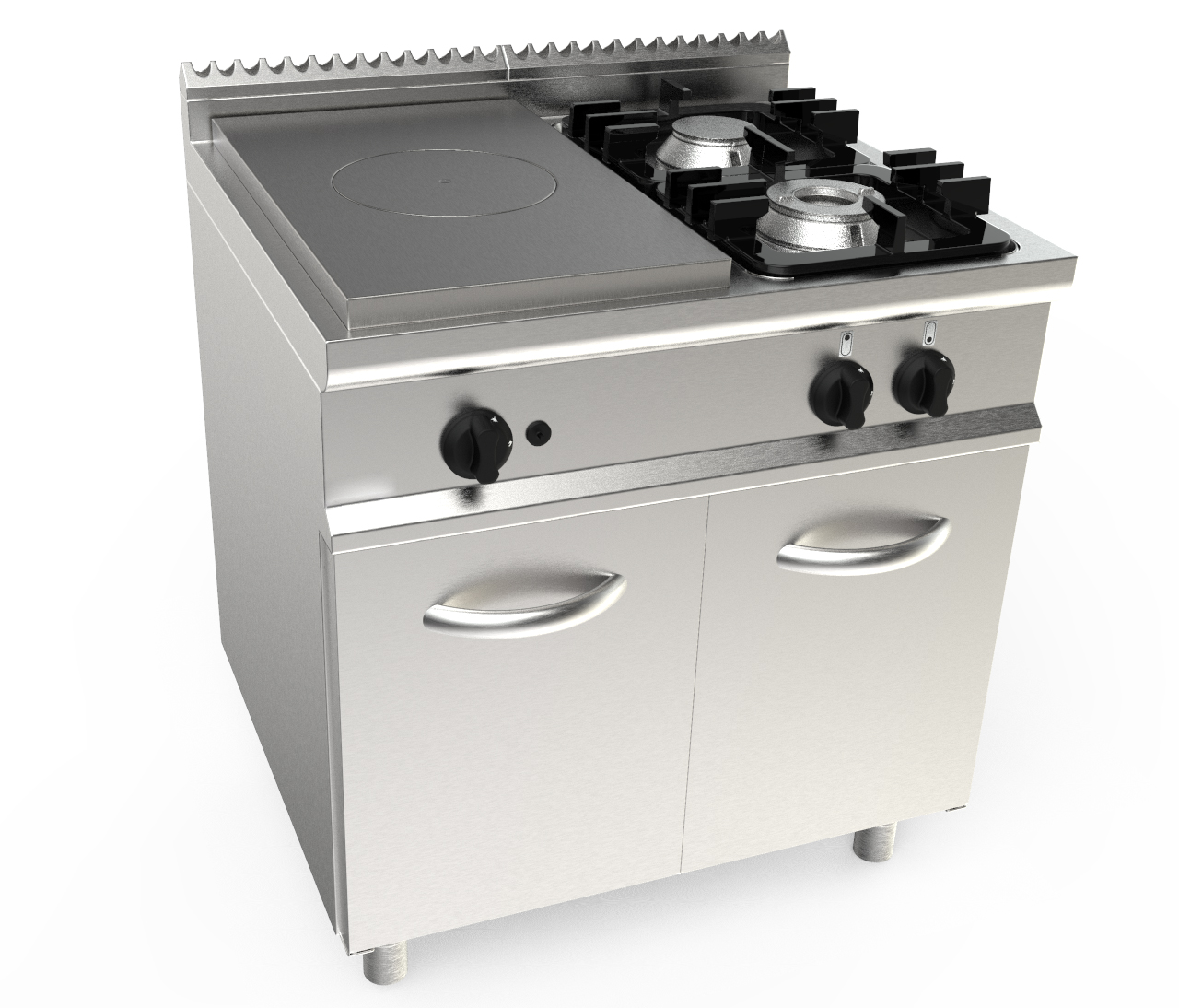 PLAQUE COUP DE FEU 4.5KW + 2 FEUX GAZ (4.5+7.5KW) SUR PIETEMENT FERME