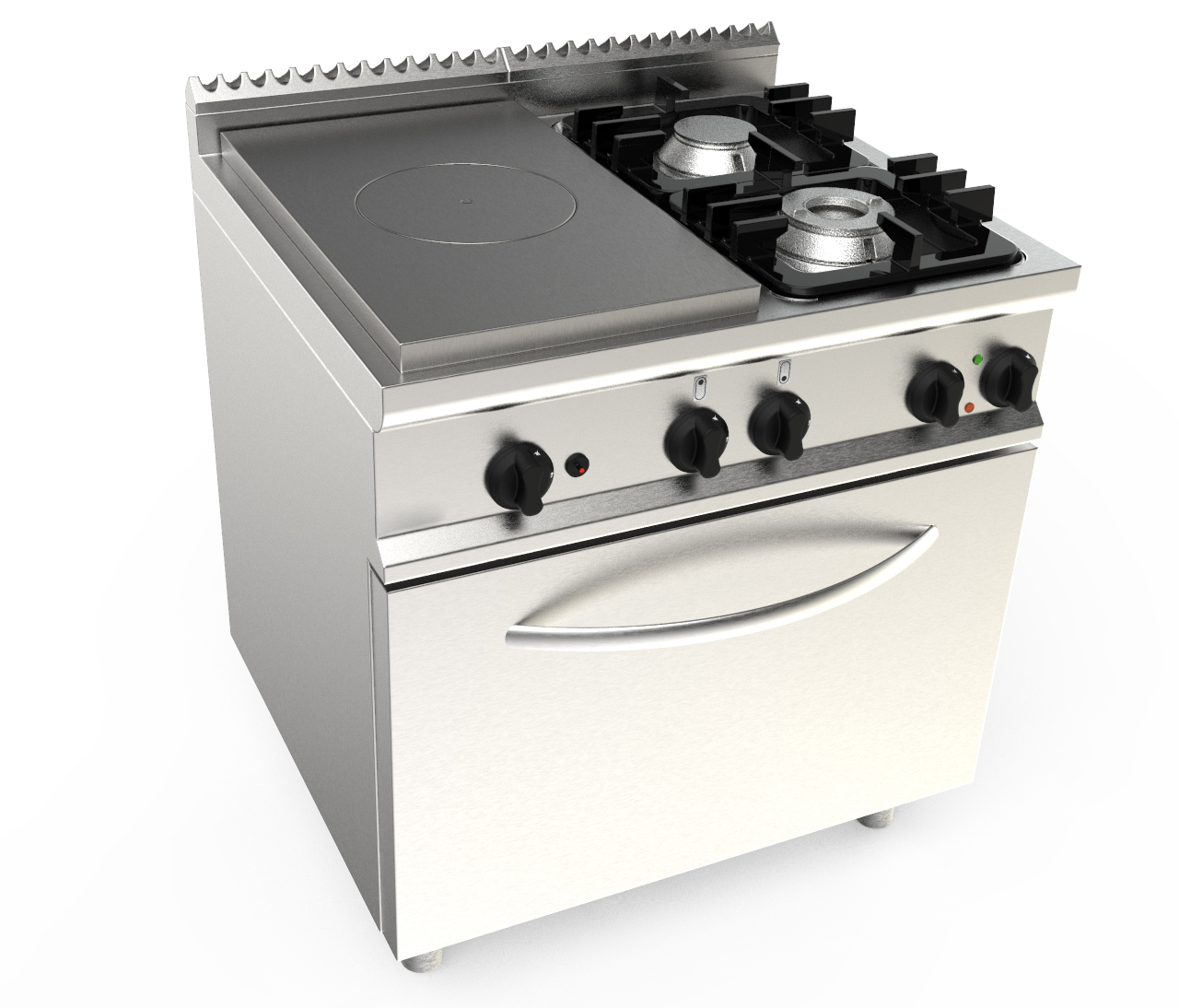 PLAQUE COUP DE FEU 4.5KW + 2 FEUX GAZ (4.5+7.5KW) SUR FOUR ELECTRIQUE GN2/1 5.48 KW