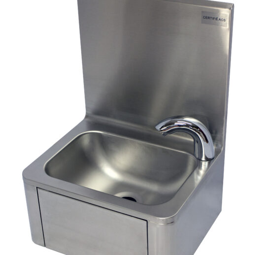 LAVE-MAINS INOX ADOSSE AVEC ROBINET ELECTRONIQUE