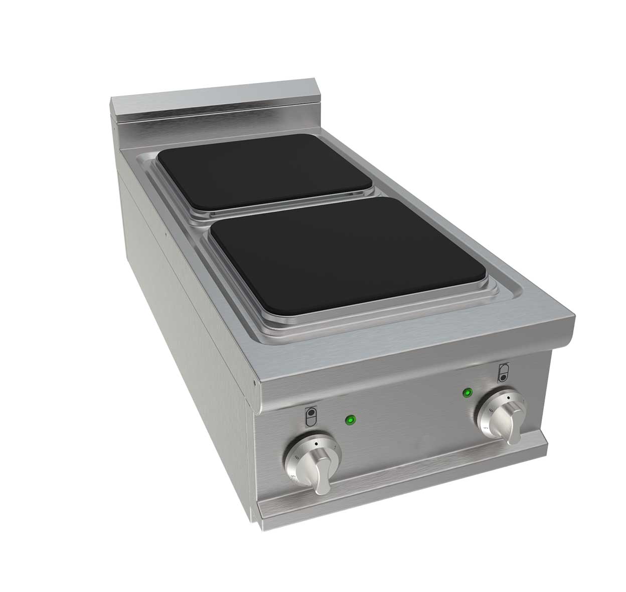 FOURNEAU ELECTRIQUE 2 PLAQUES CARREES 300X300MM A POSER 2X4 KW
