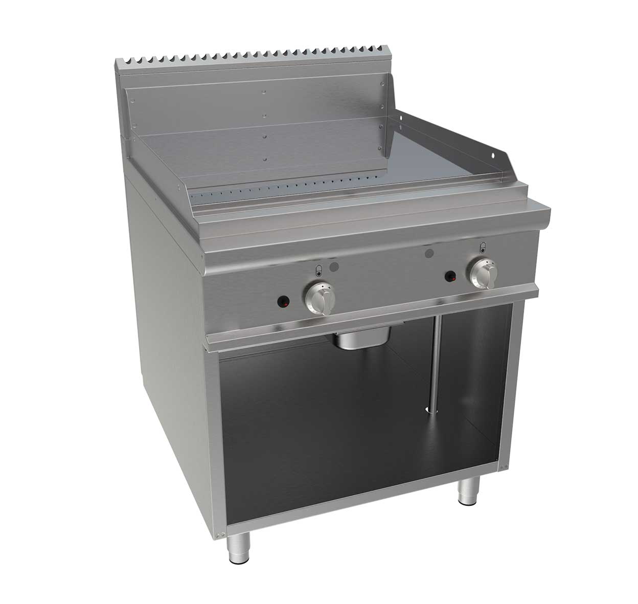 FRY-TOP GAZ LISSE SUR PLACARD OUVERT ZONE DE CUISSON 800X730 MM