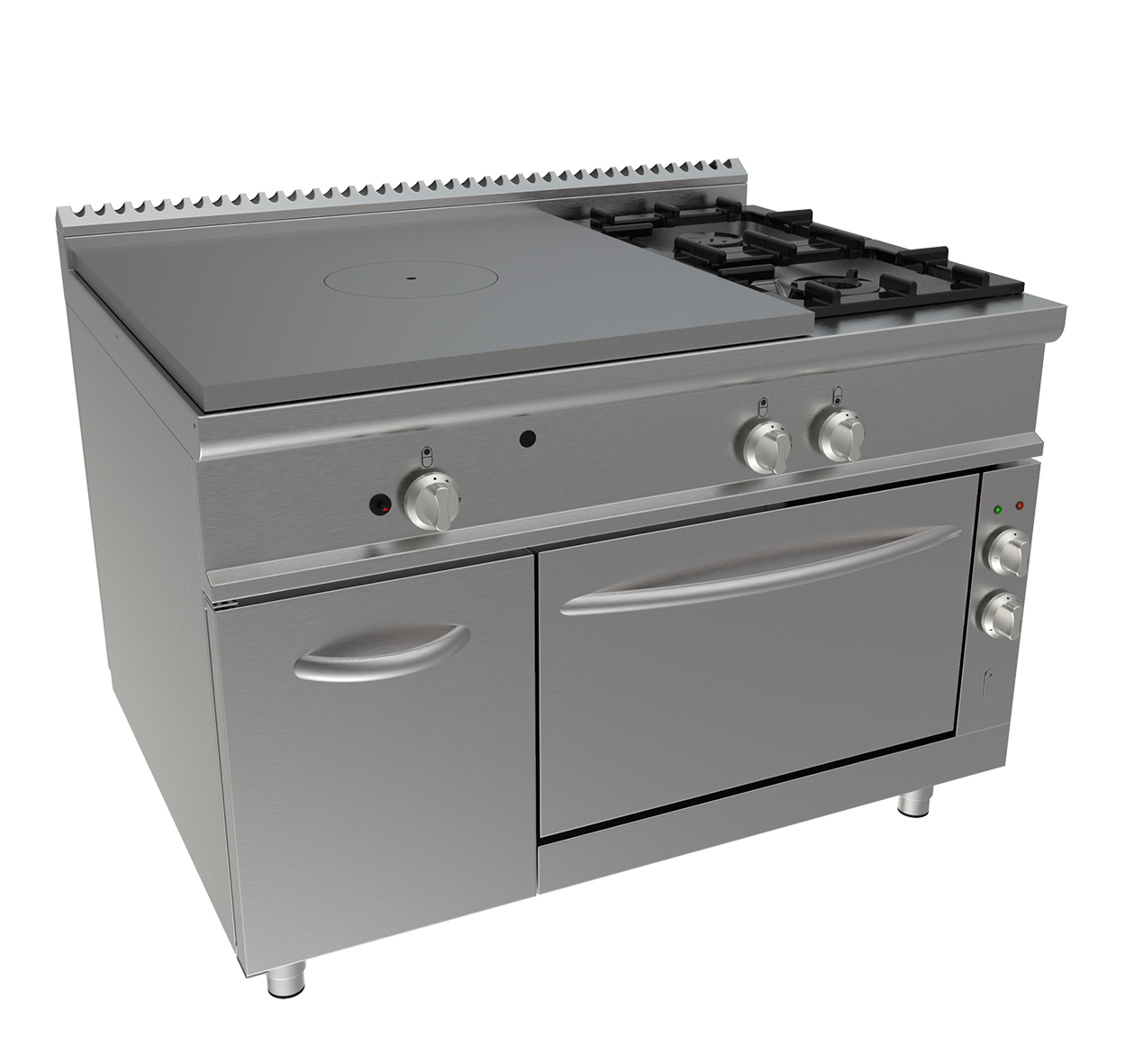PLAQUE COUP DE FEU 12KW+2 FEUX GAZ 1X5,5+1×7,4KW SUR FOUR ELECTRIQUE GN2/1 5.48 KW