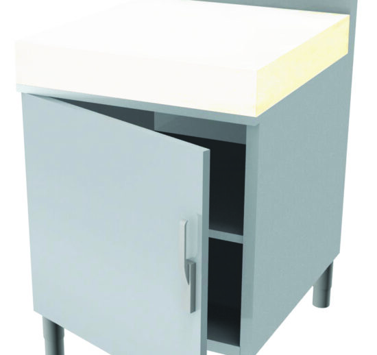 MEUBLE BILLOT POLY EP.100MM,2P.COULISSANTES DESSUS AVEC 2 BILLOTS 598X748X100 MM