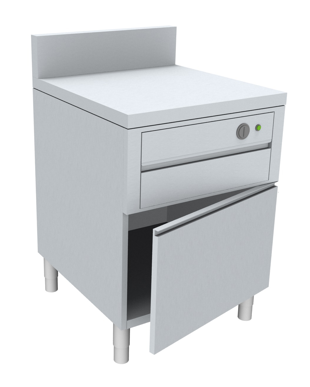 MEUBLE AVEC TIROIR DE DESINFECTION UV POUR 20 COUTEAUX, 1 PORTE BATTANTE