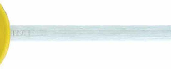 FUSIL DE BOUCHER MECHE RONDE MANCHE PLASTIQUE JAUNE L-300 MM