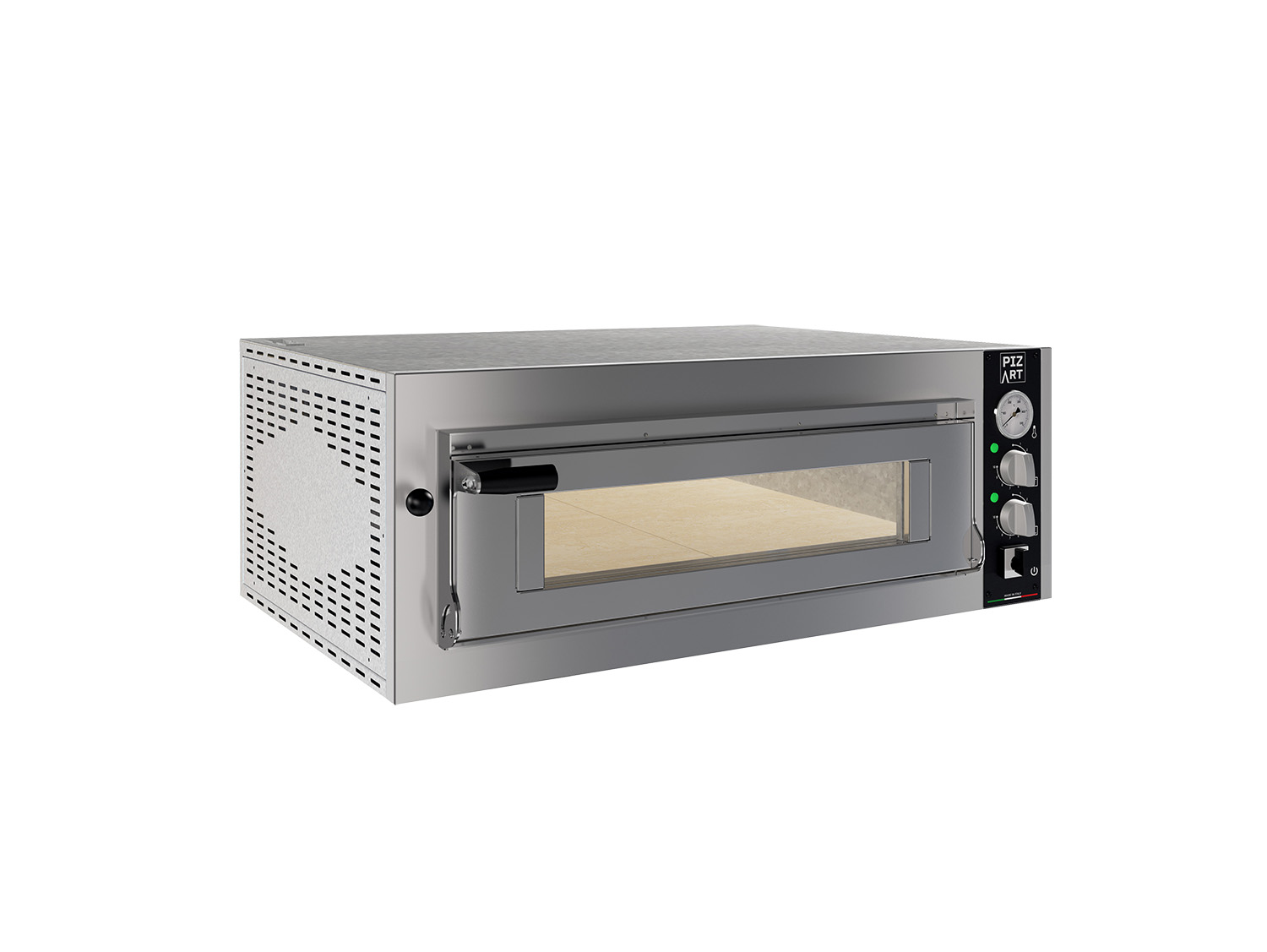 FOUR A PIZZAS ELECTRIQUE 4 PIZZAS, D350 MM COMMANDES ANALOGIQUES, 1 CHAMBRE 700X700X150 MM