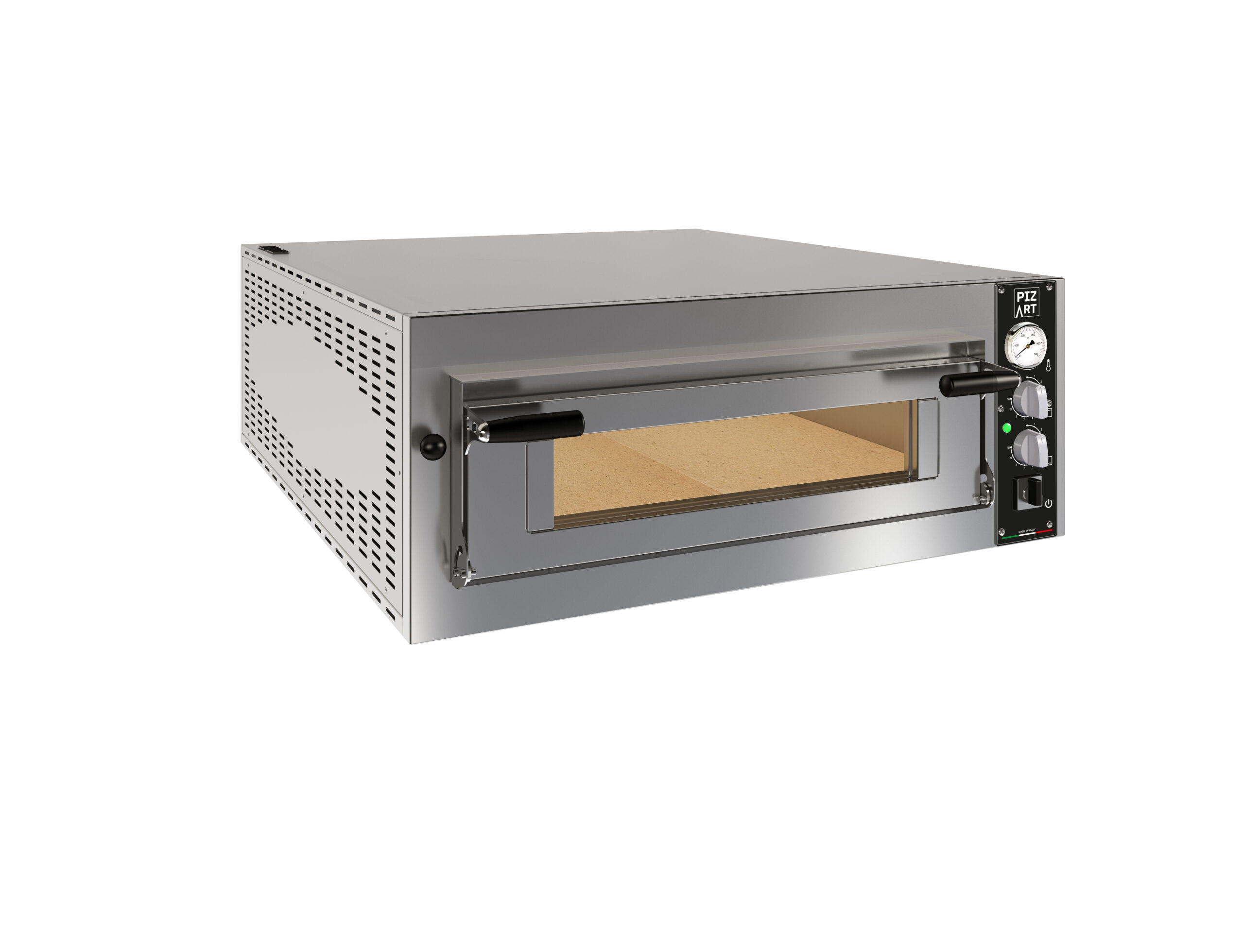 FOUR A PIZZAS ELECTRIQUE 6 PIZZAS, D350 MM COMMANDES ANALOGIQUES, 1 CHAMBRE 700X1050X150 MM